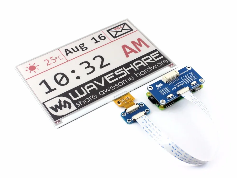 Waveshare 800*480,7.5inch E-Ink display HAT for Raspberry Pi 2B/3B/Zero WThree-color:Red,Black White,SPI Interface,No Backlight
Waveshare 800*480,7.5inch E-Ink display HAT for Raspberry Pi 2B/3B/Zero WThree-color:Red,Black White,SPI Interface,No Backlight