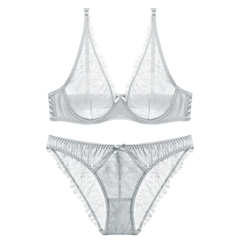 Sexy slim eyelash lace lingerie transparent bra set lenceria underwire push up see through underwear breathable bra and panty se
Sexy slim eyelash lace lingerie transparent bra set lenceria underwire push up see through underwear breathable bra and panty se