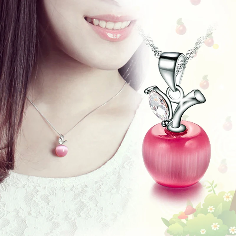 Women Girl Fashion Silver Plated Clavicle Necklace Charm Small Apple Opal Pendant HOT Jewelry 6 Colors New
Women Girl Fashion Silver Plated Clavicle Necklace Charm Small Apple Opal Pendant HOT Jewelry 6 Colors New