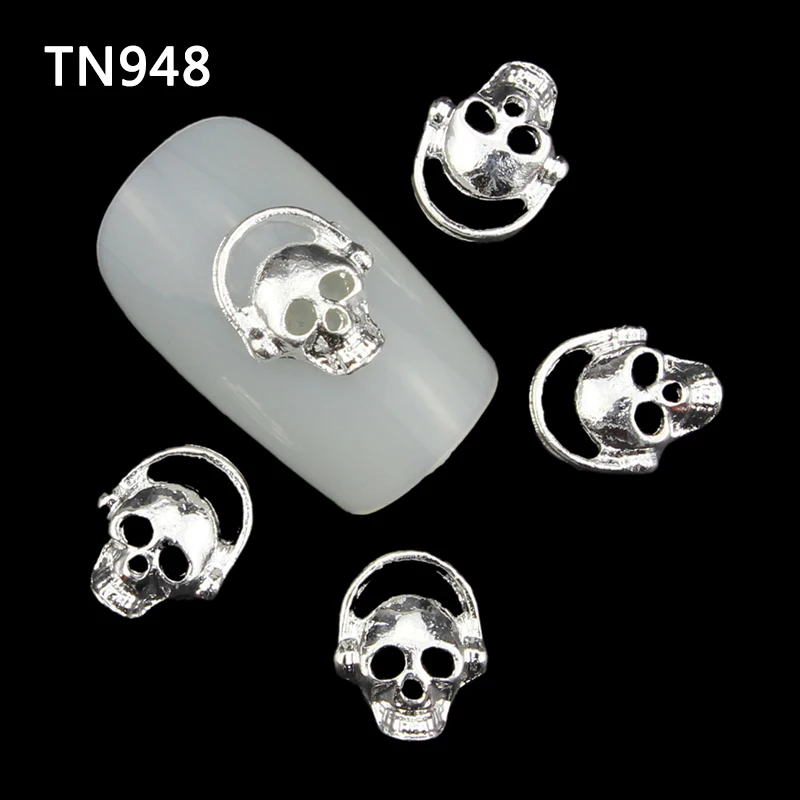 Blueness 10Pc Silver Skull Nail Stud 3D Nail Art Decorations DIY Glitter Rhinestones Alloy Nails Manicure Tools
Blueness 10Pc Silver Skull Nail Stud 3D Nail Art Decorations DIY Glitter Rhinestones Alloy Nails Manicure Tools