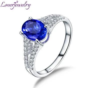 Natural Tanzanite Ring Real 14K White Gold For Charming Diamond Jewelry Christmas Present for Wife and Mom WU320A
Natural Tanzanite Ring Real 14K White Gold For Charming Diamond Jewelry Christmas Present for Wife and Mom WU320A
