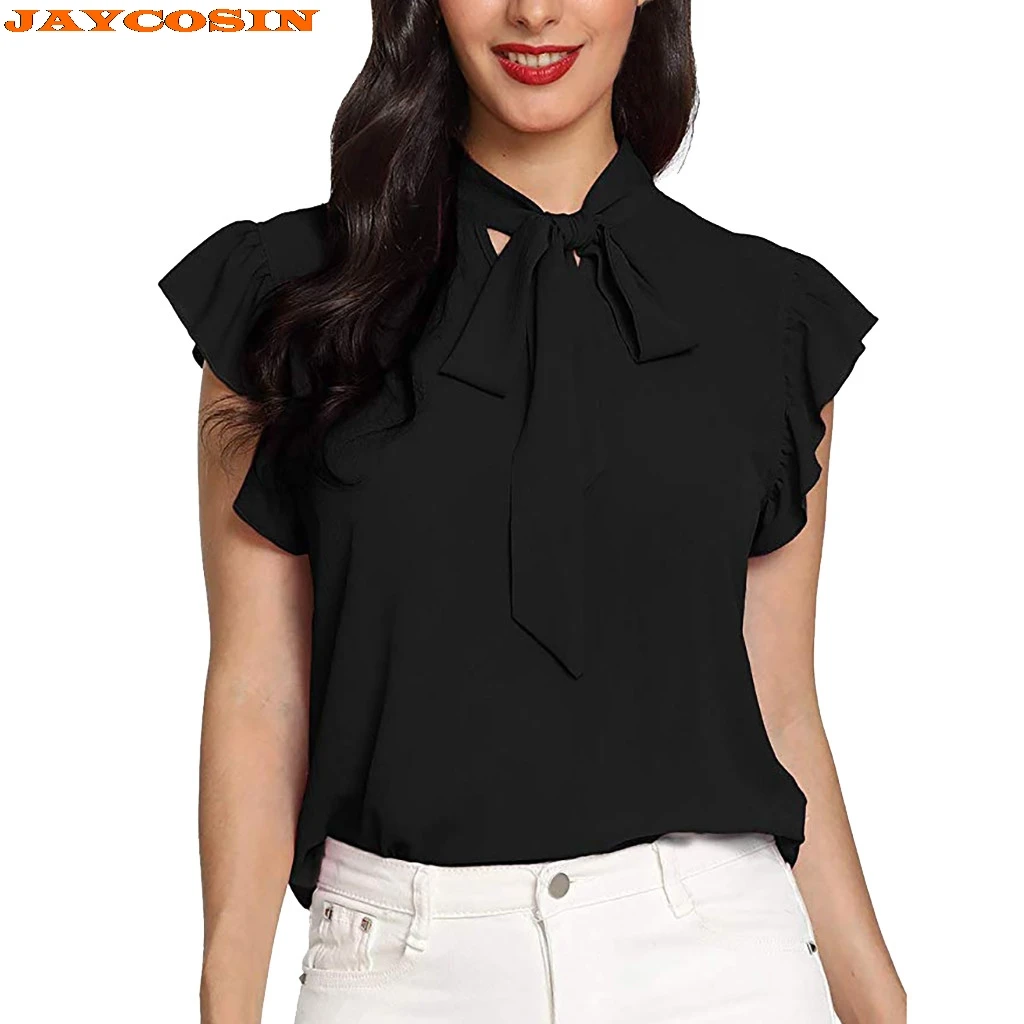 JAYCOSIN Hot High Quality Fashion Design Women's Casual Cap Short Sleeve Bow Tie T-Shirt Solid Chiffon Blouse Tops New
JAYCOSIN Hot High Quality Fashion Design Women's Casual Cap Short Sleeve Bow Tie T-Shirt Solid Chiffon Blouse Tops New
