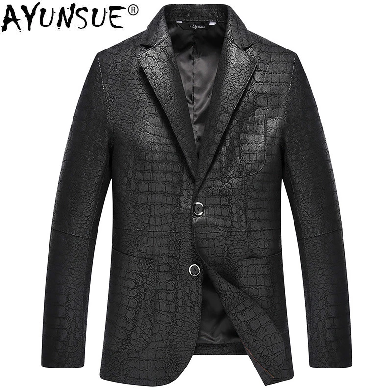 AYUNSUE Genuine Leather Jacket Men New Crocodile Pattern Sheepskin Coat for Men Spring Fall Suit Collar Leather Jackets 4066
AYUNSUE Genuine Leather Jacket Men New Crocodile Pattern Sheepskin Coat for Men Spring Fall Suit Collar Leather Jackets 4066