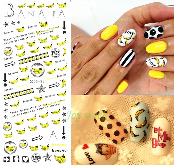 Water sticker for nail art all decorations sliders banana adhesive nails design decals manicure lacquer accessoires foil polish
Water sticker for nail art all decorations sliders banana adhesive nails design decals manicure lacquer accessoires foil polish