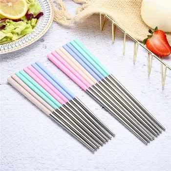 1 Pair Chopsticks 304 Stainless Steel Anti Skid Household Metal Reusable Chopsticks Wheat Straw Cutlery
1 Pair Chopsticks 304 Stainless Steel Anti Skid Household Metal Reusable Chopsticks Wheat Straw Cutlery