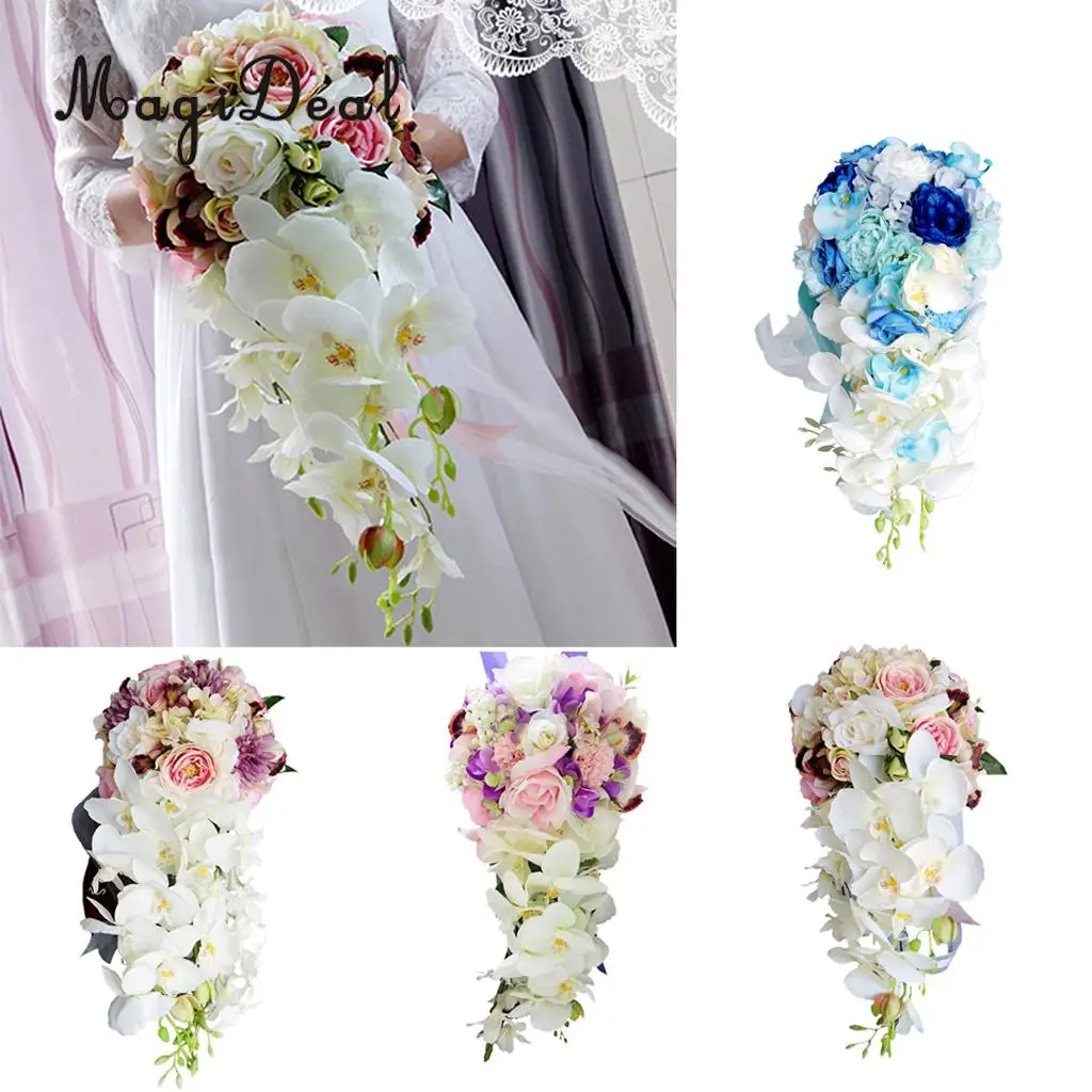 Novelty Cascade Bouquet Wedding Bridal Bridesmaid Artificial Silk Hand Tied Flower Photo Prop
Novelty Cascade Bouquet Wedding Bridal Bridesmaid Artificial Silk Hand Tied Flower Photo Prop