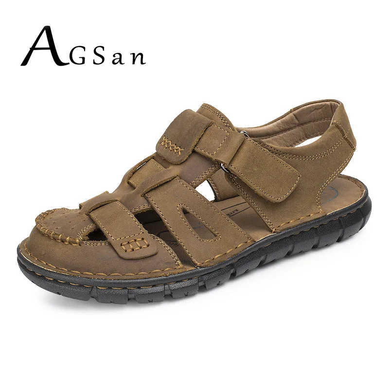 AGSan Genuine Leather Men Sandals Summer Casual Mens Slippers Leather Beach Shoes Brown Comfortable Breathable Mens Sandals
AGSan Genuine Leather Men Sandals Summer Casual Mens Slippers Leather Beach Shoes Brown Comfortable Breathable Mens Sandals