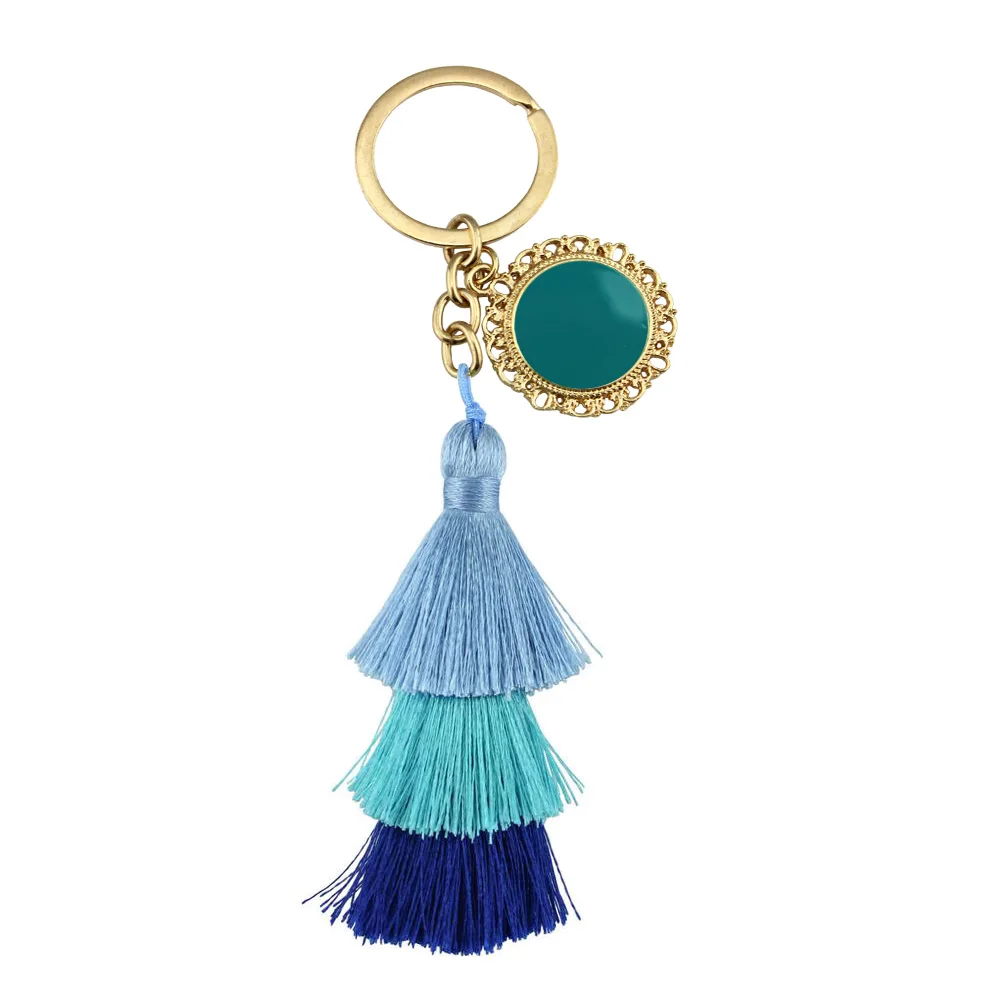 LET IT BE Personalized Triple Layer Tassel Monogram Key Chain Bag Accessories 8 Color Round Enamel Blank Pendant Charm Keyrings
LET IT BE Personalized Triple Layer Tassel Monogram Key Chain Bag Accessories 8 Color Round Enamel Blank Pendant Charm Keyrings