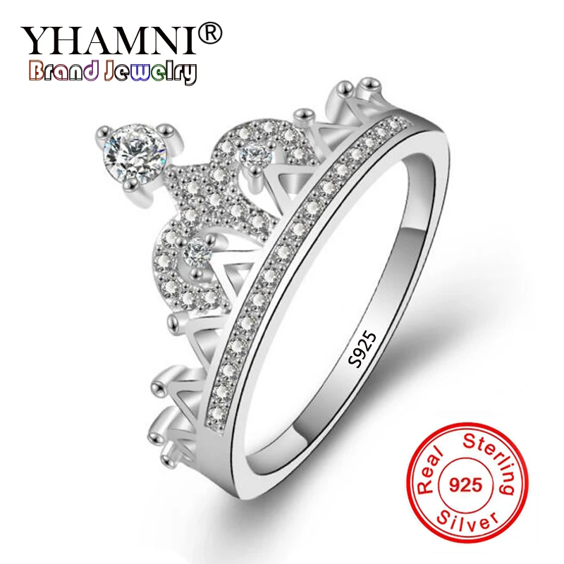 YHAMNI Exquisite Crown Shaped Ring 925 Sterling Silver CZ Wedding Rings for Women Fashion Cubic Zirconia Jewelry YDM085
YHAMNI Exquisite Crown Shaped Ring 925 Sterling Silver CZ Wedding Rings for Women Fashion Cubic Zirconia Jewelry YDM085