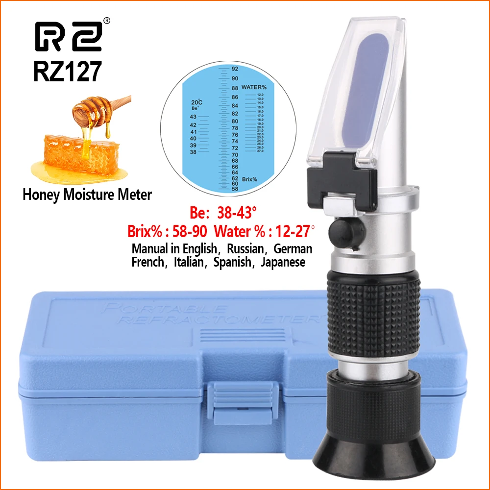 RZ Refractometer Handheld Honey Meter Sugar Beekeep Tester 58-92% Auto Refractometer Digital Concentration Brix Refractometer
RZ Refractometer Handheld Honey Meter Sugar Beekeep Tester 58-92% Auto Refractometer Digital Concentration Brix Refractometer
