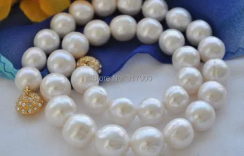 Big 13mm white round Freshwater cultured pearl Pendant necklace 17inch 
Big 13mm white round Freshwater cultured pearl Pendant necklace 17inch