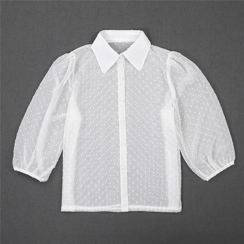 Новая женская сетчатая прозрачная блузка прозрачный топ с длинным рукавом