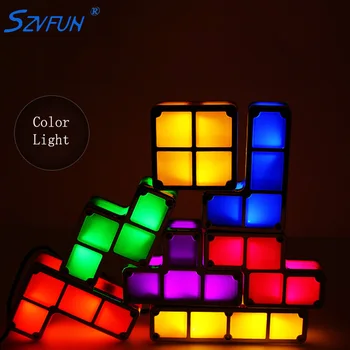 DIY Tetris Lamps Puzzle Light Stackable LED Desk Lamp Constructible Block Night Light Retro Game Tower Baby Colorful Brick Toy
DIY Tetris Lamps Puzzle Light Stackable LED Desk Lamp Constructible Block Night Light Retro Game Tower Baby Colorful Brick Toy