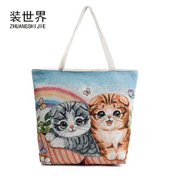 Fashion Cute Cartoon Cat Bag Canvas Bags For Women Shoulder Bag Casual Women's Handbags Messenger Bags Bolsas Feminina BB014
Fashion Cute Cartoon Cat Bag Canvas Bags For Women Shoulder Bag Casual Women's Handbags Messenger Bags Bolsas Feminina BB014