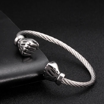 Unique Design Silver Fist Open Cuff Chain Link Hologram Cuff Bangles Punk Powerful Men Male Sporty Bracelets
Unique Design Silver Fist Open Cuff Chain Link Hologram Cuff Bangles Punk Powerful Men Male Sporty Bracelets