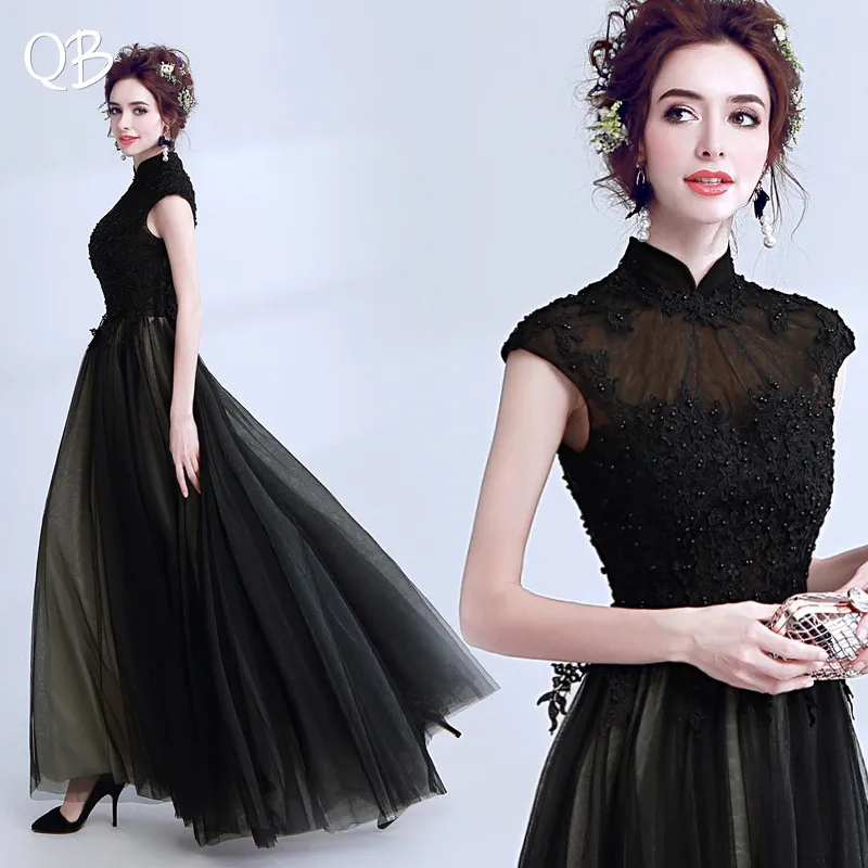 Black A-line High Neck Tulle Lace Pearls Vintage Formal Evening Dresses 2020 New Fashion Bride Party Prom Dress XK131
Black A-line High Neck Tulle Lace Pearls Vintage Formal Evening Dresses 2020 New Fashion Bride Party Prom Dress XK131