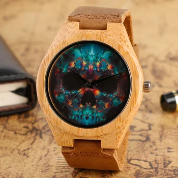 Hot Selling Bamboo Watches Flowers Skull Dial Brown Genuine Leather Band Strap Wrist Watch Sport Handmade Flower Quartz
Hot Selling Bamboo Watches Flowers Skull Dial Brown Genuine Leather Band Strap Wrist Watch Sport Handmade Flower Quartz