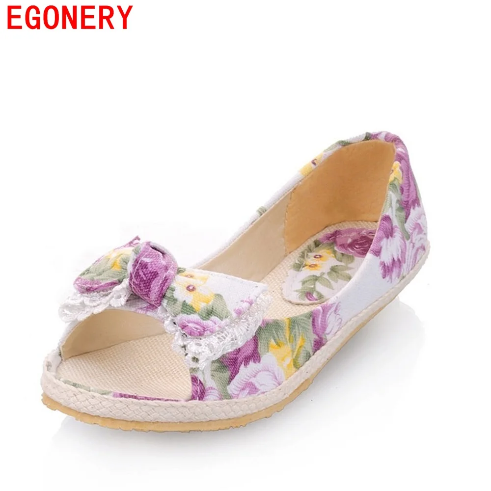EGONERY Cute Flower Bowtie Canvas Summer Style Air Casual Women Flats Open Toe Slip On Comfortable Woman Shoes Plus Size
EGONERY Cute Flower Bowtie Canvas Summer Style Air Casual Women Flats Open Toe Slip On Comfortable Woman Shoes Plus Size