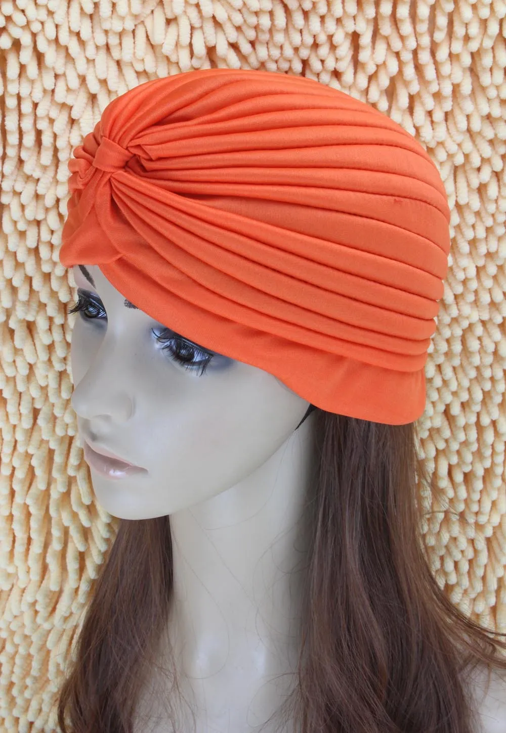 2016 New Fashion Women Turban Hat Bohemia 21 Solid Color Fold Beanies Female Simple Autumn Bonnet Indian Turban Hats For Women (20)
