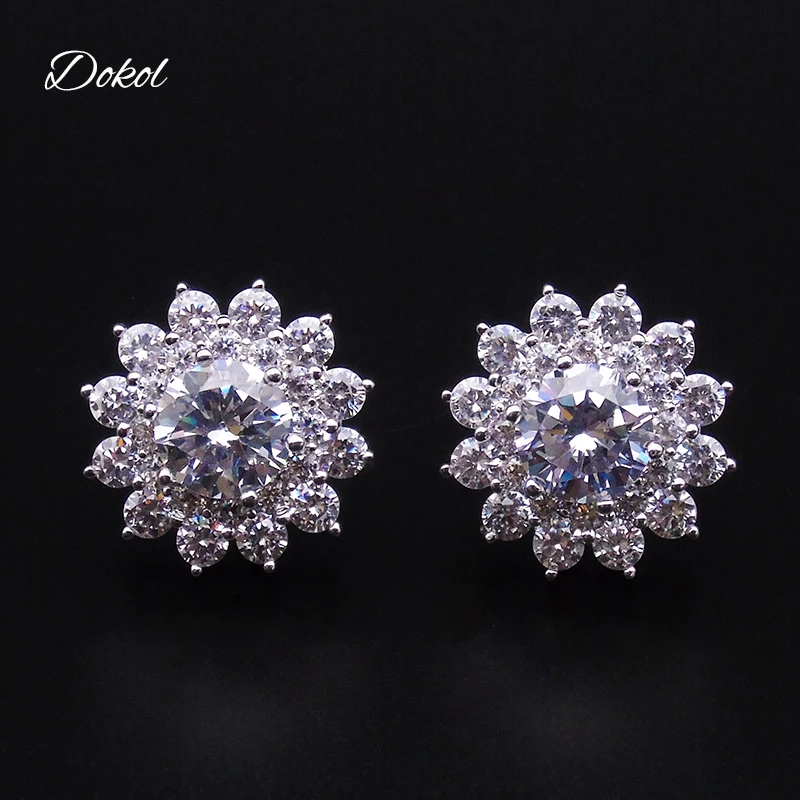 DOKOL Fashion Sun Flower Stud Earrings AAA CZ Stone Bridal Earring for Wedding Silver Color Gift oorbellen voor vrouwen DKE0049
DOKOL Fashion Sun Flower Stud Earrings AAA CZ Stone Bridal Earring for Wedding Silver Color Gift oorbellen voor vrouwen DKE0049