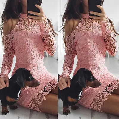 Fashion Women Summer Off Shoulder Lace Long Sleeve Party Evening Short Mini Dress Pink Lace
Fashion Women Summer Off Shoulder Lace Long Sleeve Party Evening Short Mini Dress Pink Lace