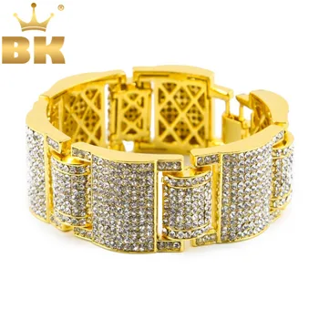 THE BLING KING Mens Large Iced Out Bling Bling Rhinestones Luxury Bracelet Link Wrist Gold Silver Color Hiphop Jewelry
THE BLING KING Mens Large Iced Out Bling Bling Rhinestones Luxury Bracelet Link Wrist Gold Silver Color Hiphop Jewelry