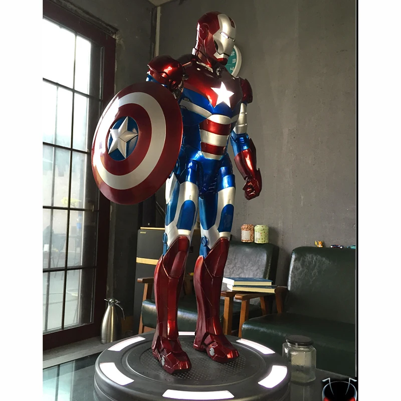 COOL! 98cm high large 1/2 iron man model Patriot full body with Shield statue model Patriot brand new upgrade statue Resin BUST
COOL! 98cm high large 1/2 iron man model Patriot full body with Shield statue model Patriot brand new upgrade statue Resin BUST