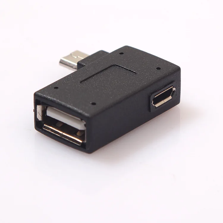 90 Degree 5Pin Micro B Male to A Female + Micro USB Female Power Supply Plug Data OTG Host Converter Adapter
90 Degree 5Pin Micro B Male to A Female + Micro USB Female Power Supply Plug Data OTG Host Converter Adapter
