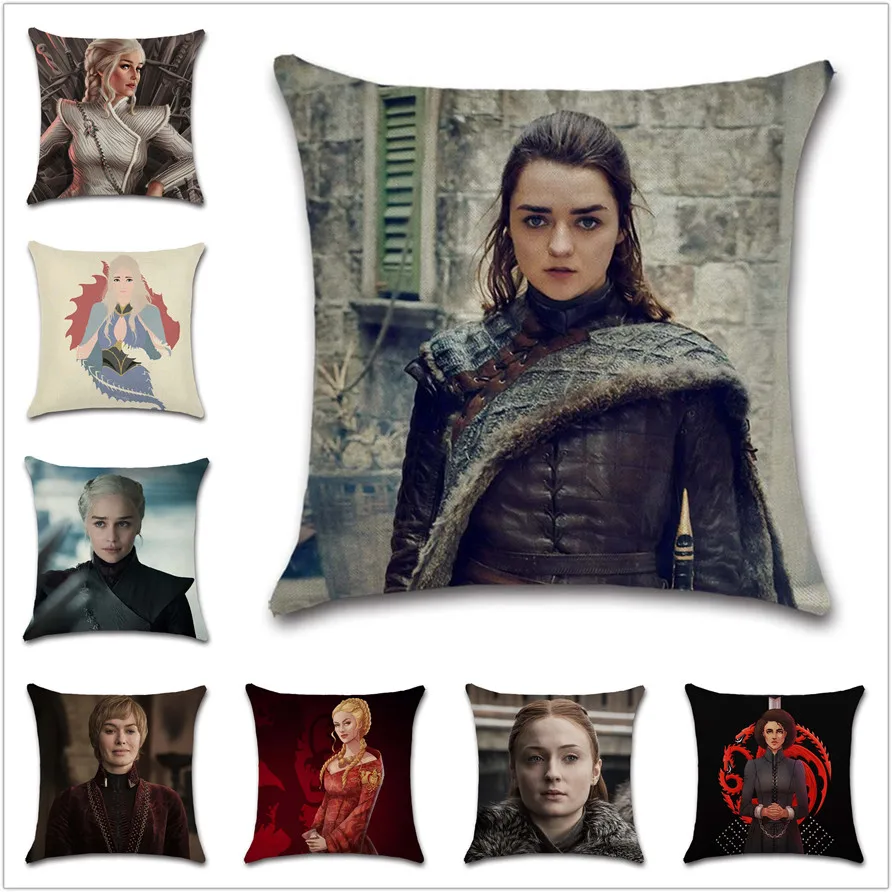 Arya Cersei Daenerys Game of Thrones woman cushion cover Decor Chair seat car shop sofa Decorative pillowcase Home house bedroom
Arya Cersei Daenerys Game of Thrones woman cushion cover Decor Chair seat car shop sofa Decorative pillowcase Home house bedroom