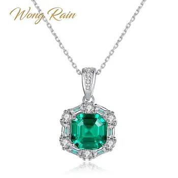 Wong Rain 100% Vintage 925 Sterling Silver Emerald Gemstone Diamonds Pendant Necklace Fine Jewelry Gifts Wholesale Drop Shipping
Wong Rain 100% Vintage 925 Sterling Silver Emerald Gemstone Diamonds Pendant Necklace Fine Jewelry Gifts Wholesale Drop Shipping