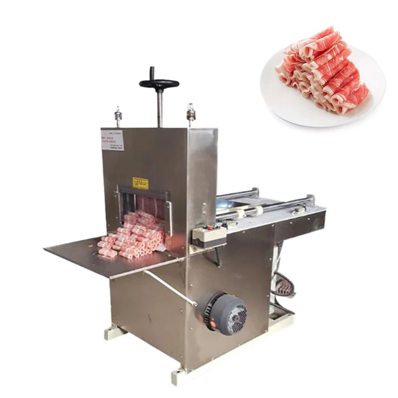 Commercial 3 Channel Blades Frozen Meat Slicer Machine Automatic Meat Cutter Electric 100-150kg/h Meat Beef Mutton Rolls Slicer
Commercial 3 Channel Blades Frozen Meat Slicer Machine Automatic Meat Cutter Electric 100-150kg/h Meat Beef Mutton Rolls Slicer
