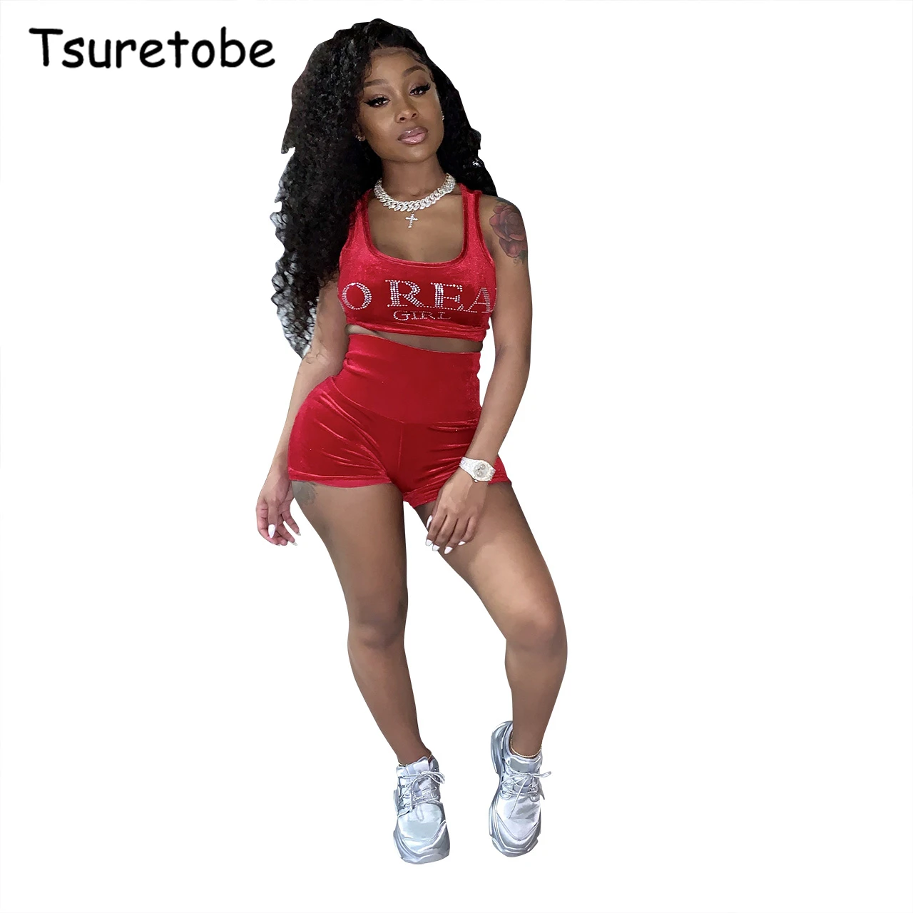 Tsuretobe Casual Tracksuit Letter Rhinestone Two Piece Set Sleeveless Women Tank Crop Top And High Waist Shorts Set Sportswear
Tsuretobe Casual Tracksuit Letter Rhinestone Two Piece Set Sleeveless Women Tank Crop Top And High Waist Shorts Set Sportswear