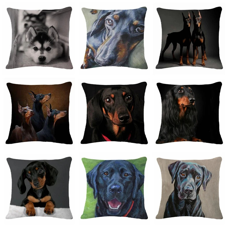 Oil Painting Dog Cushion Cover Woven Linen Family Affection Sofa Seat Family Home Decorative Throw Pillow Case Housse De Coussin
Oil Painting Dog Cushion Cover Woven Linen Family Affection Sofa Seat Family Home Decorative Throw Pillow Case Housse De Coussin