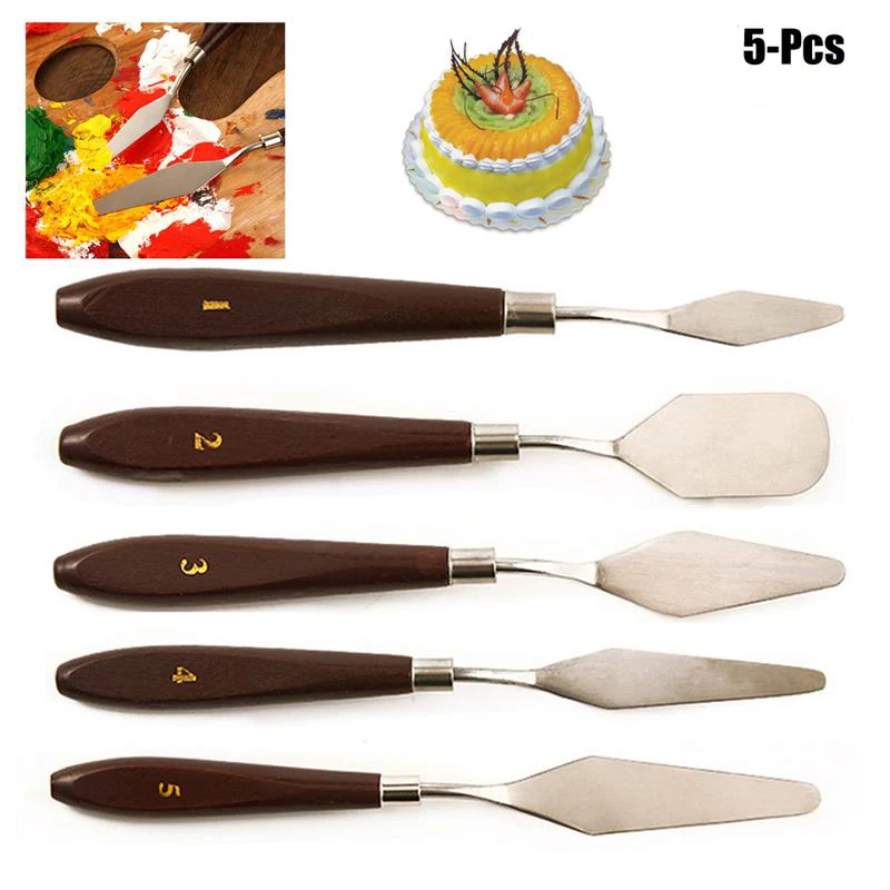 5pcs Cake Spatula Palette Knife Set Stainless Steel Paint Mixing Scraper Pasty Cream Cake Spatula Fondant Tools Sets Gift
5pcs Cake Spatula Palette Knife Set Stainless Steel Paint Mixing Scraper Pasty Cream Cake Spatula Fondant Tools Sets Gift