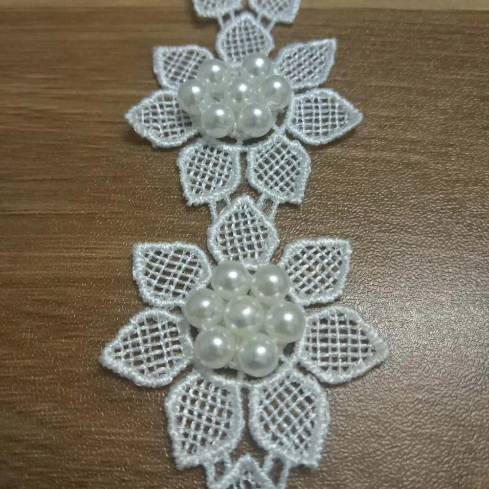 1 yard Polyester Pearl Beaded Embroidered Lace Flowers Trim Fabric Handmade DIY Costume Dress Sewing Beads Lace Supplies Craft
1 yard Polyester Pearl Beaded Embroidered Lace Flowers Trim Fabric Handmade DIY Costume Dress Sewing Beads Lace Supplies Craft