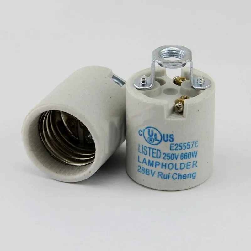 10Pcs High temperature E27 ceramic Lamp Holder E26 lamp holder E14 energy saving lamp Base with bracket
10Pcs High temperature E27 ceramic Lamp Holder E26 lamp holder E14 energy saving lamp Base with bracket