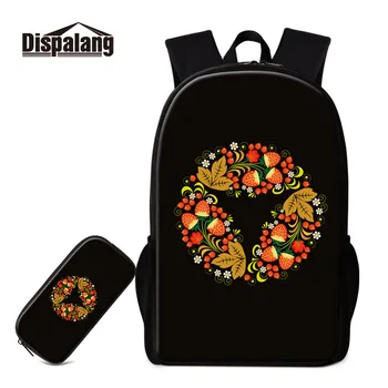 

Dispalang Russia Backpack 2 Pcs/set Women Flower print School Pencil Bags Schoolbag For Teenagers Kids Student Book Bag Satchel