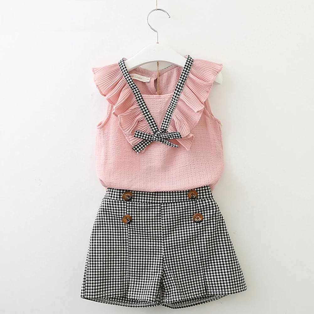 2-7T Infant Kids Baby Girls Clothing set Fashiong Cute Outfits Sleeveless Ruffles T-shirt Tops Pants Shorts costume
2-7T Infant Kids Baby Girls Clothing set Fashiong Cute Outfits Sleeveless Ruffles T-shirt Tops Pants Shorts costume
