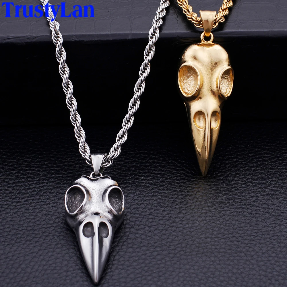 Punk Rocker Gothic Bird Skull Pendant Necklace For Men Personalized Gold Color Stainless Steel Link Chain Mens Biker Jewelry New
Punk Rocker Gothic Bird Skull Pendant Necklace For Men Personalized Gold Color Stainless Steel Link Chain Mens Biker Jewelry New
