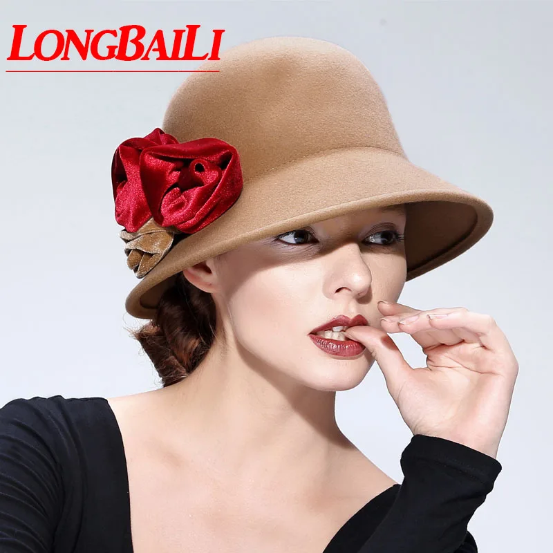 Quality Elegant Winter Floral Wool Felt Cloche Hats Women Chapeu Fedoras Bucket Hats Female Free Shipping PWFE012
Quality Elegant Winter Floral Wool Felt Cloche Hats Women Chapeu Fedoras Bucket Hats Female Free Shipping PWFE012