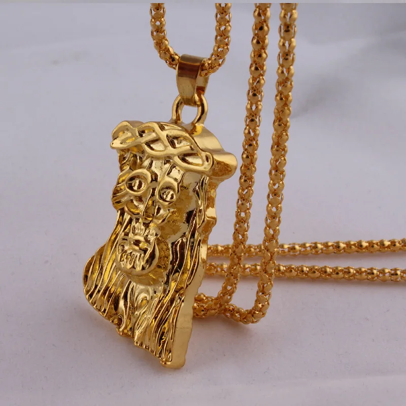 HIP HOP Gold Necklace The head of Jesus Christ Pendant Necklace Gold Chain Necklace
HIP HOP Gold Necklace The head of Jesus Christ Pendant Necklace Gold Chain Necklace
