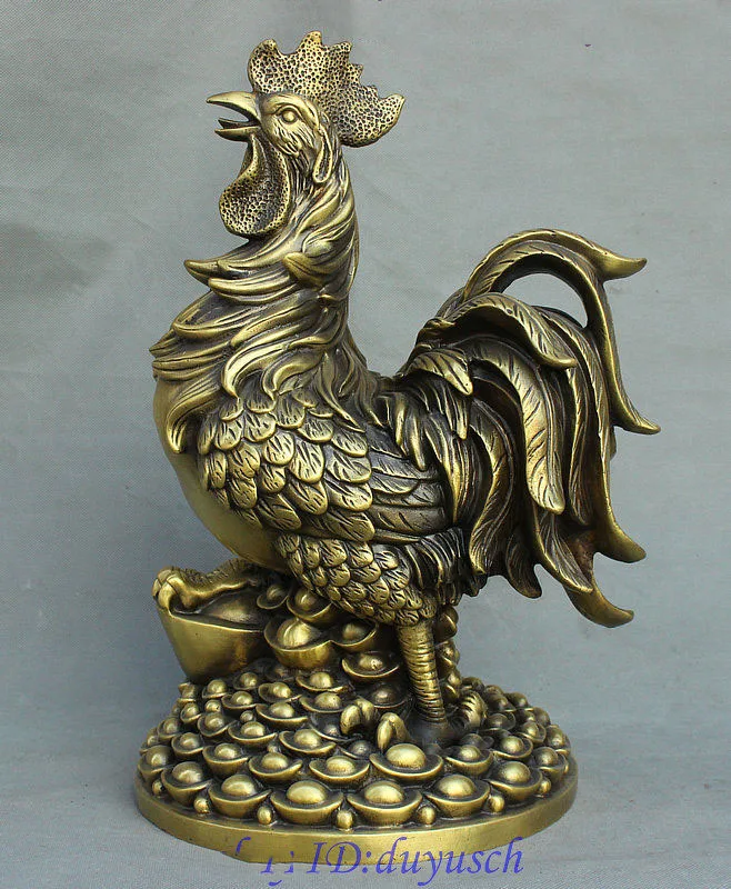 Crafts statue China FengShui Pure Bronze Sculpture Cock Rooster Wealth YuanBao Coin Statue
Crafts statue China FengShui Pure Bronze Sculpture Cock Rooster Wealth YuanBao Coin Statue