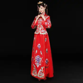 Chinese SuZhou Embroidery Cheongsam Women Red Qipao Tassel Bride Dress Gown Flower Wedding Photography Clothing Lady Gift
Chinese SuZhou Embroidery Cheongsam Women Red Qipao Tassel Bride Dress Gown Flower Wedding Photography Clothing Lady Gift