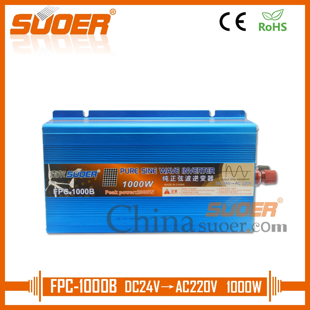 Suoer pure sine wave inverter 24 volt 220 volt inverter with USB interface(FPC-1000B)
Suoer pure sine wave inverter 24 volt 220 volt inverter with USB interface(FPC-1000B)