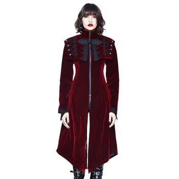 Devil fashion Punk Standing Collar Jacket With Shawl Printing Steampunk Women Gothic Retro Red Long Coats
Devil fashion Punk Standing Collar Jacket With Shawl Printing Steampunk Women Gothic Retro Red Long Coats