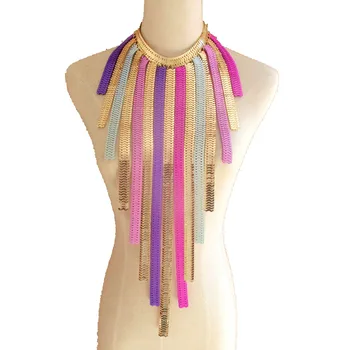 CirGen Fashion Women Gold Color Colorful Chunky Long Body Metal Chain Tassel Choker Statement Bijoux Necklace Jewelry Item,E50
CirGen Fashion Women Gold Color Colorful Chunky Long Body Metal Chain Tassel Choker Statement Bijoux Necklace Jewelry Item,E50