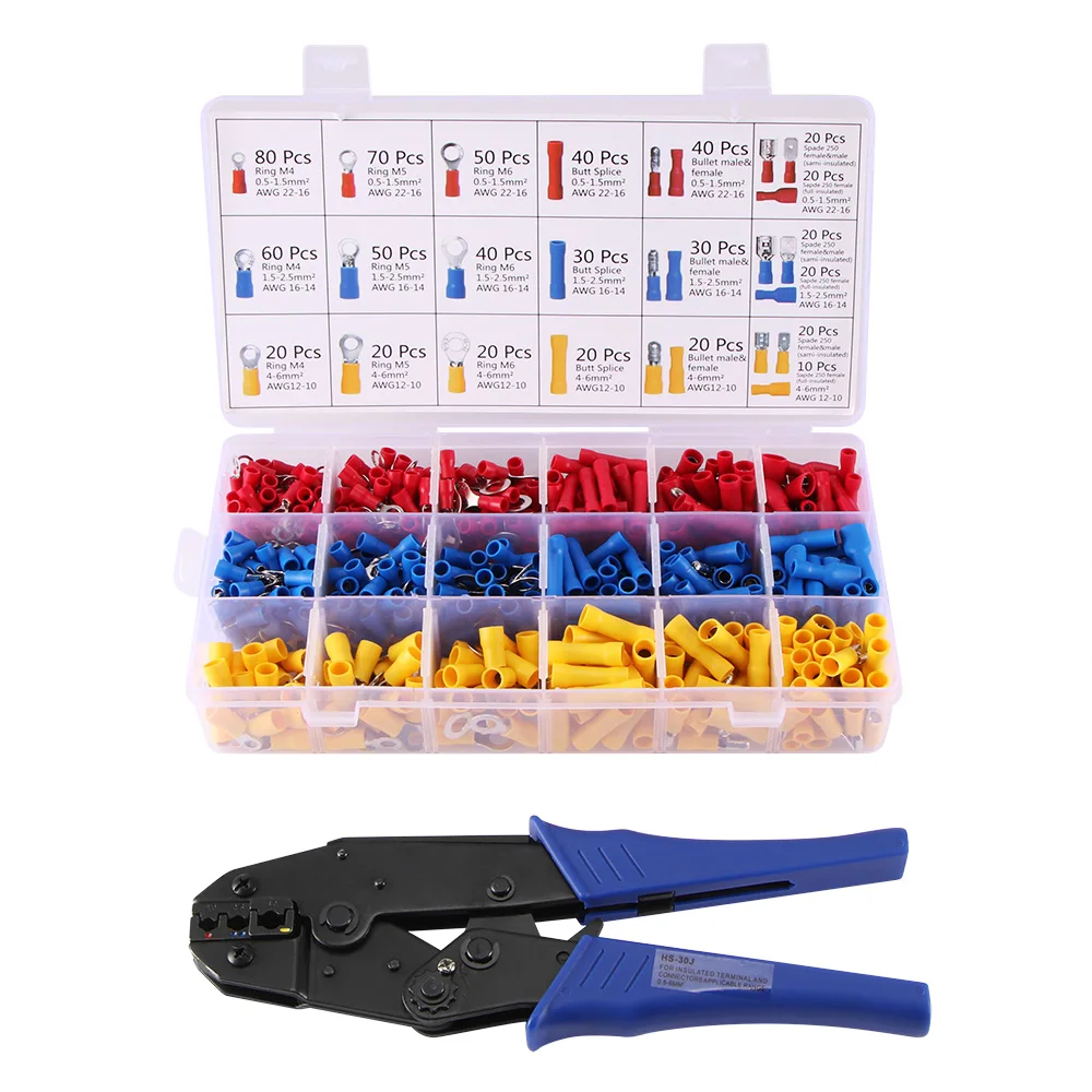 Crimping Pliers Cable Lugs Set with 700Pieces Electrical Connectors Crimp Connectors Car Repair Tool High Quality
Crimping Pliers Cable Lugs Set with 700Pieces Electrical Connectors Crimp Connectors Car Repair Tool High Quality