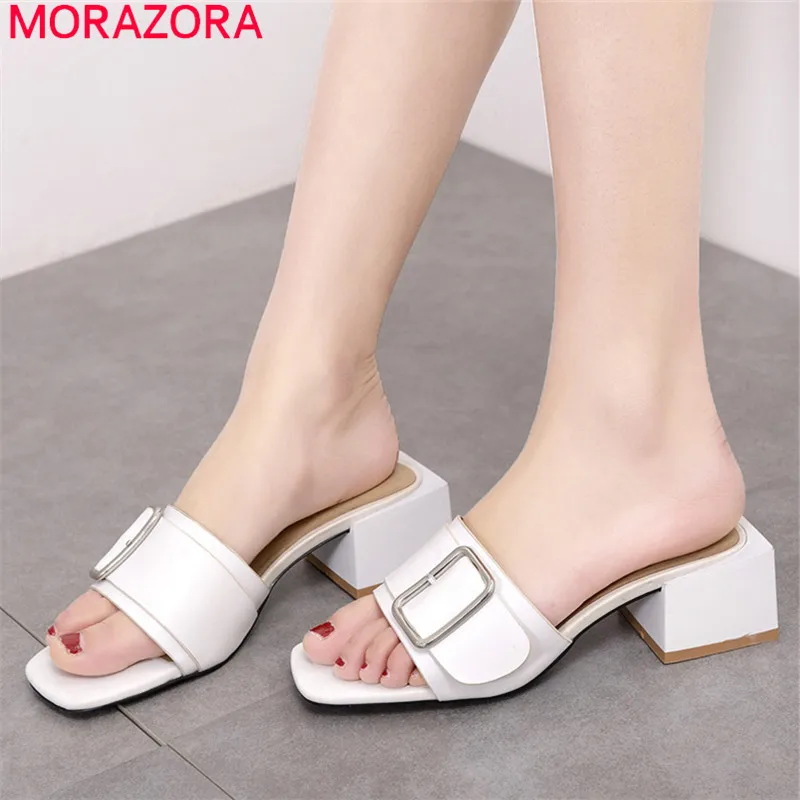 MORAZORA 2019 newest genuine leather sandals women shoes buckle simple casual shoes summer slipper fashion square heels sandals
MORAZORA 2019 newest genuine leather sandals women shoes buckle simple casual shoes summer slipper fashion square heels sandals