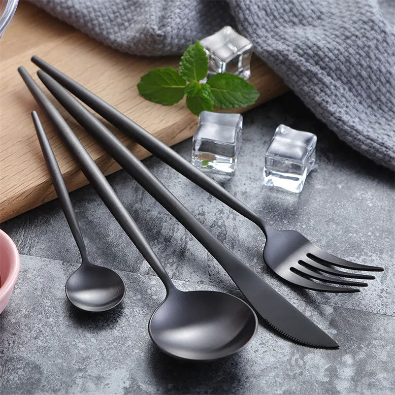 XMT-HOME 304 stainless steel cutlery black gold color dinner knives butter knife fork 1set
XMT-HOME 304 stainless steel cutlery black gold color dinner knives butter knife fork 1set