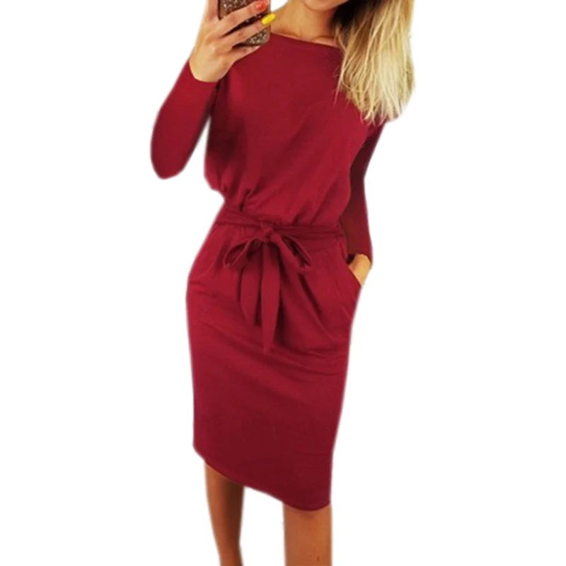 Women Autumn Winter Dress Plus Size 2XL Solid Long Sleeve Knee-Length Casual Dresses Sexy Bandage Bodycon Dress Robe Femme GV918
Women Autumn Winter Dress Plus Size 2XL Solid Long Sleeve Knee-Length Casual Dresses Sexy Bandage Bodycon Dress Robe Femme GV918